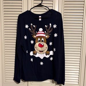 Navy Christmas Reindeer Sweatshirt